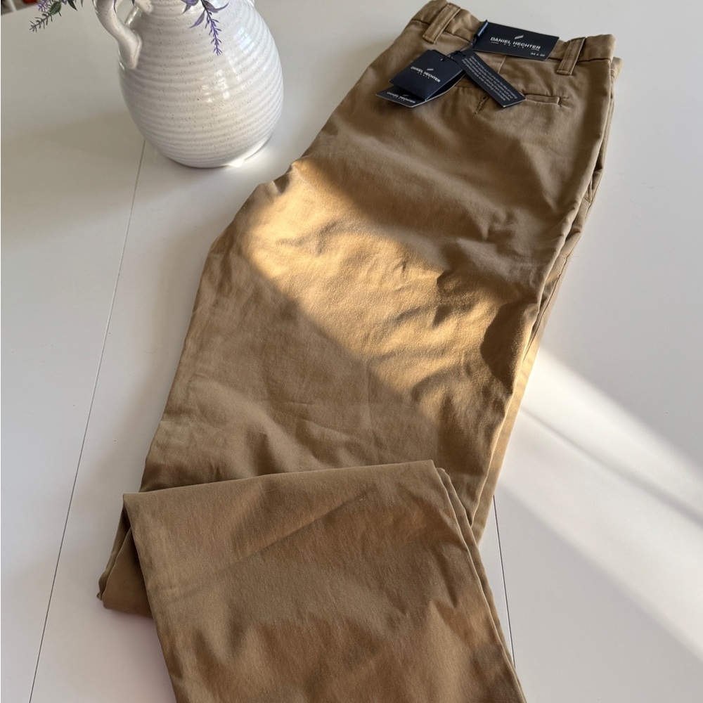 Daniel Hechter Tan Chinos with Relaxed Fit and Elastic Waistband